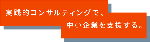 実践的コンサルティングで、中書企業を支援する。